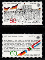 2485E - GERMANY - 1982 - EUROPA CEPT - MI#: 1130-1131- MNH - FLAGS - Timbres