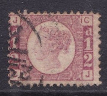 GB Line Engraved Victoria Imperf 1/2 D Red Plate 11 Good Used. Has A Crease - Oblitérés