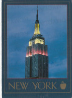 CARTOLINA  NEW YORK CITY,NEW YORK,STATI UNITI-DRAMATIC LIGHTING ATOP THE EMPIRE STATE BUILDING-VIAGGIATA 1987 - Empire State Building