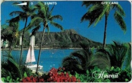 Hawaii - GTH-12, Diamond Head - Beautiful, Palm Trees & Boat, 3U, 4.000ex, 6/92, Mint - Hawaï