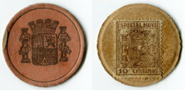 N93-0760 - Timbre-monnaie Espagnol - Carton Moneda - 10 Centimos - Kapselgeld - Encased Stamp - Notgeld