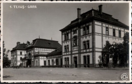 ! 1940 Foto Ansichtskarte Aus Teius, Rumänien, Siebenbürgen, Photo, Gara, Bahnhof, Gare - Rumania