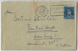 1936 Cover Anvers To Hamburg Germany Stamp King Albert I Perfin E.Cº Eiffe & Co Cancel Spend Your Holidays In Belgium - 1934-51