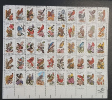 USA 1982 State Birds And Flowers. Sheet Perf 10,5x11,25  50 Values.  Scott No.1953-2002b. See Description - Hojas Completas