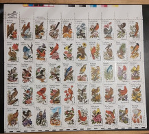 USA 1982 State Birds And Flowers. Sheet Perf 10,5x11,25  50 Values.  Scott No.1953-2002b. - Hojas Completas