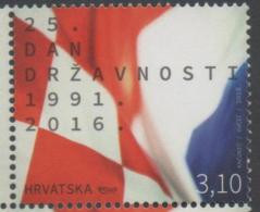 CROATIA , 2016, MNH, 25th ANNIVERSARY OF CROATIAN STATEHOOD, FLAGS,1v - Timbres