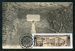 FRANCE (2023) Carte Maximum Card - ATM LISA Salon Philatélique De Printemps, Les Catacombes De Paris, Crânes, Ossuaire - 2020-…
