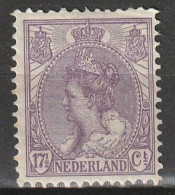 1899-1921 Wilhelmina 17,5. Violet  NVPH 66  MH* Unused - Unused Stamps