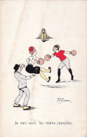 HUMOUR - Je Vais Avoir Les Mains Pleines - Boxe - Femmes - Sport - Carte Postale Ancienne - Humor
