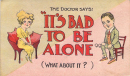 HUMOUR - It's Bad To Be Alone - Carte Postale Ancienne - Humor