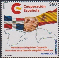 DOMINICAN REPUBLIC, 2018, MNH, FLAGS, COOPERATION WITH SPAIN,1v - Timbres