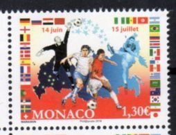 MONACO, 2018, MNH,FOOTBALL, WORLD CUP, RUSSIA 2018, FLAGS, 1v - 2018 – Russland