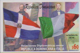 DOMINICAN REPUBLIC, 2019, MNH, DIPLOMATIC RELATIONS WITH ITALY, FLAGS, GARIBALDI, S/SHEET - Andere & Zonder Classificatie