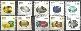 SRI LANKA, 2021, MNH,GEMS OF SRI LANKA, MOONSTONE, TOPAZ, SAPPHIRE, SPINLE, ANDALUSITE, ZIRCON, ALEXANDRITE, 10v - Minéraux