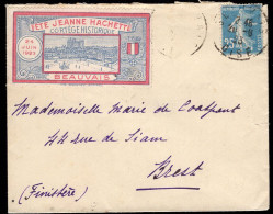 France (1923) Jean Hachette Festival Label On Letter. - Lettres & Documents