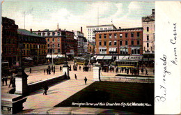 Massachusetts Worcester Harrington Corner And Main Street From City Hall 1907 - Worcester