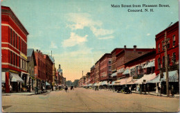 New Hampshire Main Street From Pleasant Street Curteich - Concord