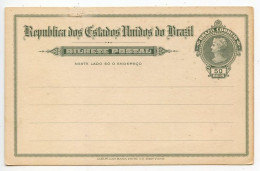Brazil 1919 50r. Liberty Postal Card; Penned Message - S. Paulo - Artigos Para Prestidigitação - Entiers Postaux