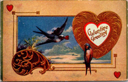 Valentine Greeting With Heart And Birds 1909 - Saint-Valentin