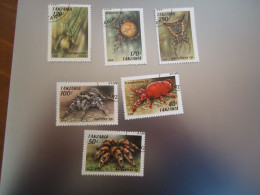 TANZANIA   USED  STAMPS   SET 6 SPIDERS - Araignées