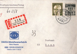 ! 1971 Einschreiben Aus Gräveneck Als Postprotestauftrag Nach Bonn - Cartas & Documentos