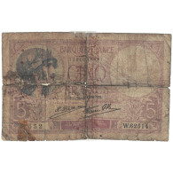 France, 5 Francs, 1939, W.62514, AB, Fayette:04.07, KM:83 - 5 F 1917-1940 ''Violet''