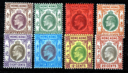HONGKONG KEVII 8 MH VALUES - Unused Stamps