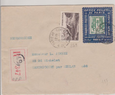 Enveloppe Avec Porte-timbre Imprimé Office Philatél. De Paris Sur LR Paris Pour Hardricourt 10/11/1949 - Used Stamps