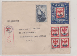 Enveloppe Avec Porte-timbre Imprimé Office Philatél. De Paris Sur LR Paris Pour Hardricourt 23/12/1947 - Used Stamps