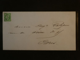 BQ10  FRANCE     LETTRE   1863  PARIS + NAPOLEON N°20 + AFFRANCH. INTERESSANT - 1862 Napoleon III