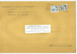 BIG COVER - Depart.of Clinical Biochemistry Banting Institute University Of Toronto Canada Letter Via France - Pharmazie