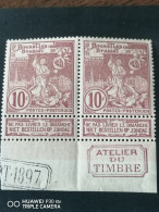 73 V3 POSTFRIS MET OPDRUK 1897 EN ATELIER DU TIMBRE - 1849-1900