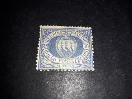 05AL32 SAN MARINO 1877 CIFRA O STEMMA 10 CENT. "X" - Unused Stamps