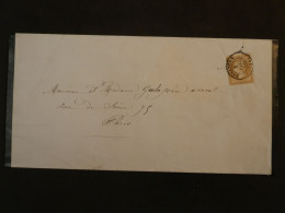 BQ10  FRANCE     LETTRE   1866 PARIS + NAPOLEON N°21  + AFFRANCH. INTERESSANT - 1862 Napoléon III