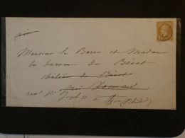 BQ10  FRANCE   LETTRE   1866 REDISTRIB. A LYON + NAPOLEON N°21  + AFFRANCH. INTERESSANT - 1862 Napoléon III