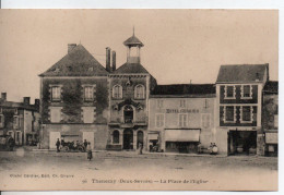 Carte Postale Ancienne Thénezay - La Place De L'Eglise - Thenezay