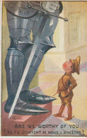 Militaria. Illust. RIGHT . Gamin-soldat Anglais à Armure Ancienne " Es- Tu Content De Nous, L'Ancêtre?" - Right