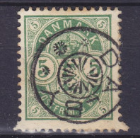 Denmark 1884 Mi. 34B, 5 Øre Wappen In Oval Stjernestempel Star Cancel (0223) DALBY (Underlagt Kerteminde) Perf. ERROR - Varietà & Curiosità