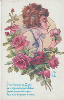 Illust. LITTLE PITCHE Buste De Femme +roses "Ô Rose ! Amante De Zéphire...  Pensers D'amour" + Pub WELLCOME Surchoix - Sonstige & Ohne Zuordnung