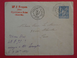 BQ10  FRANCE BELLE CARTE ENTIER  SAGE  1891  CHATILLON A PARIS  +  + AFFRANCH.INTERESSANT+++ - Other & Unclassified