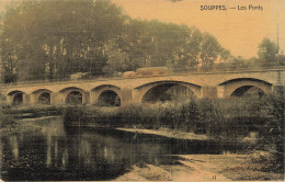 Souppes * Les Ponts * Cpa Toilée Colorisée - Souppes Sur Loing