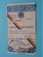 Carte De MEMBRE Fed. Nat. Des Militaires MUTILES & INVALIDES De La GUERRE ( VOIR Scans ) Beez 1959 ! - Dokumente