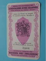 Fed. Nat. Des CHEVALIERS Avec GLAIVES - RIDDERS Met ZWAARDEN Nat. Verbond ( Zie / Voir Scans ) 1960 ! - Cartes De Membre