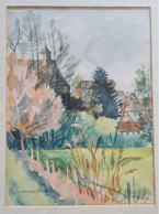 WASSELONNE 67 Bas-Rhin Alsace Eglise Protestante Aquarelle Suzanne Strebler - Aquarelles