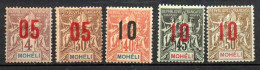 Col33  Colonie Mohéli N° 17 + 19 à 22 Neuf X MH  Cote : 14,50€ - Nuevos