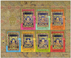 Macau Macao 1892/98 7 Bouddhas, Thangka, Peintures Religieuses - Bouddhisme