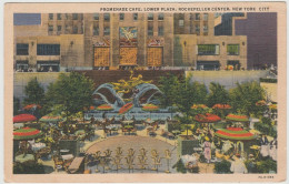 NEW YORK CITY PROMENADE CAFE LOWER PLAZA ROCKEFELLER CENTER F/P VIAGGIATA 1939 - Plaatsen & Squares