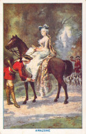 ANIMAUX - Illustration D'une Femme à La Chasse à Cour Sur Son Cheval - Carte Postale Animée - Hunde