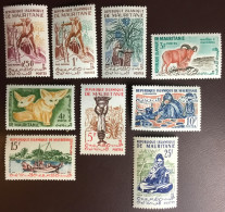 Mauritania 1960 Definitives 9 Values Trees Animals MNH - Mauritanie (1960-...)