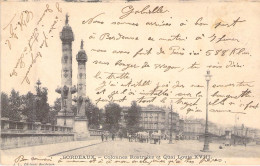 FRANCE - 33 - BORDEAUX - Colonnes Rostrales Et Quai Louis XVIII - Carte Postale Ancienne - Bordeaux